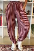 The Sunday Morning Stripe Twist Pant Burgundy Blush